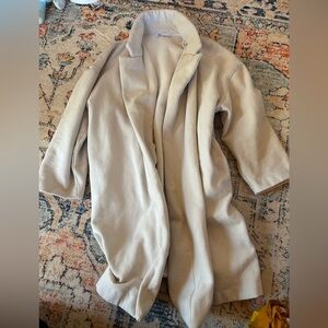 Zara Womens plush collar coat with pockets